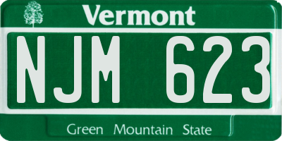 VT license plate NJM623