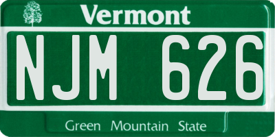 VT license plate NJM626