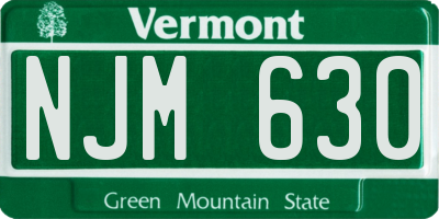 VT license plate NJM630