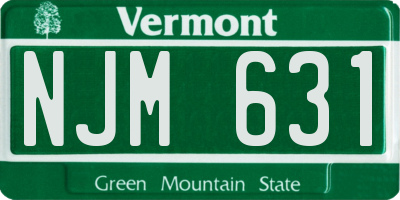 VT license plate NJM631