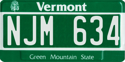 VT license plate NJM634