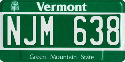 VT license plate NJM638