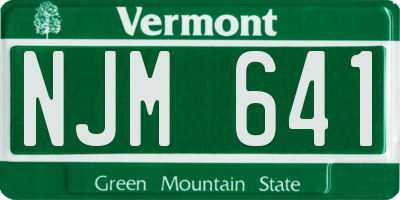 VT license plate NJM641