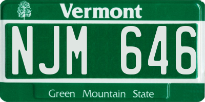 VT license plate NJM646