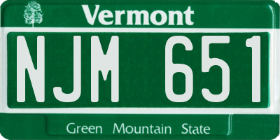VT license plate NJM651