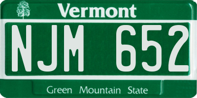 VT license plate NJM652