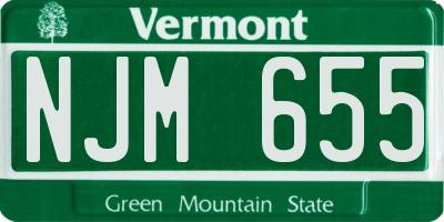 VT license plate NJM655