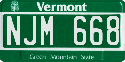 VT license plate NJM668