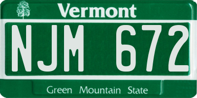 VT license plate NJM672