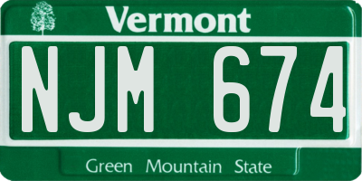 VT license plate NJM674