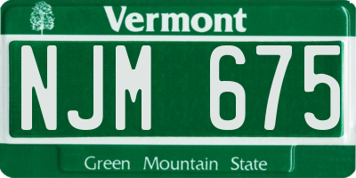 VT license plate NJM675