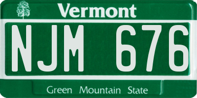 VT license plate NJM676