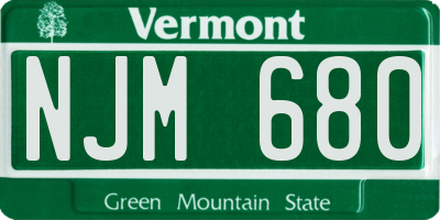 VT license plate NJM680