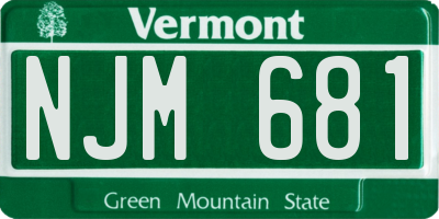 VT license plate NJM681
