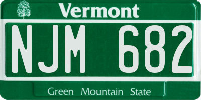 VT license plate NJM682