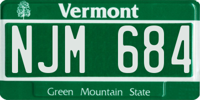 VT license plate NJM684