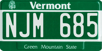 VT license plate NJM685