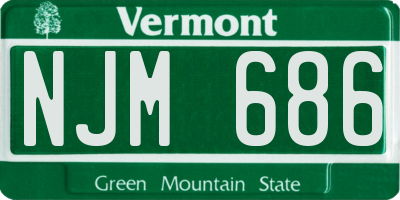 VT license plate NJM686