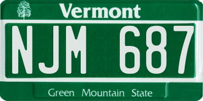 VT license plate NJM687