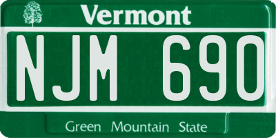 VT license plate NJM690