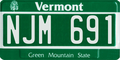 VT license plate NJM691