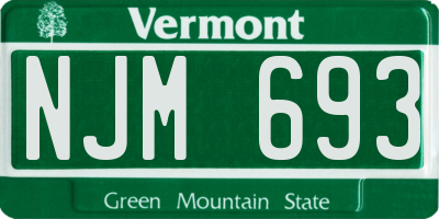 VT license plate NJM693