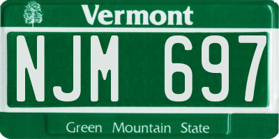 VT license plate NJM697