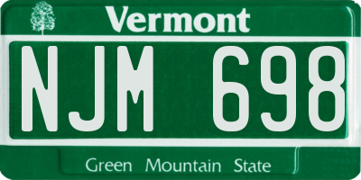 VT license plate NJM698