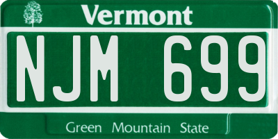 VT license plate NJM699