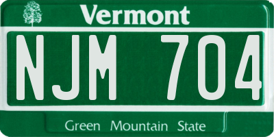 VT license plate NJM704