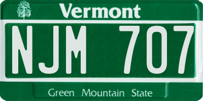 VT license plate NJM707