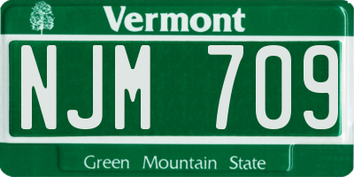 VT license plate NJM709