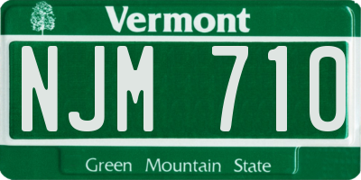 VT license plate NJM710