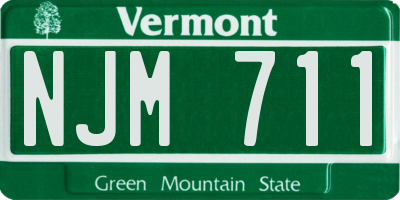 VT license plate NJM711
