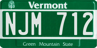 VT license plate NJM712