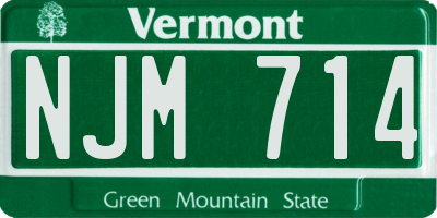 VT license plate NJM714