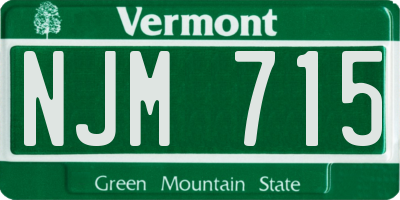 VT license plate NJM715