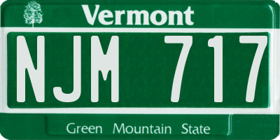 VT license plate NJM717