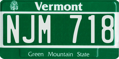 VT license plate NJM718