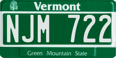 VT license plate NJM722
