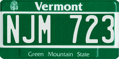 VT license plate NJM723