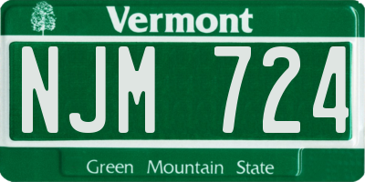 VT license plate NJM724