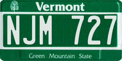 VT license plate NJM727