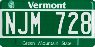 VT license plate NJM728