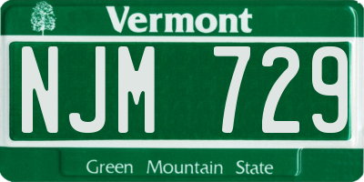 VT license plate NJM729
