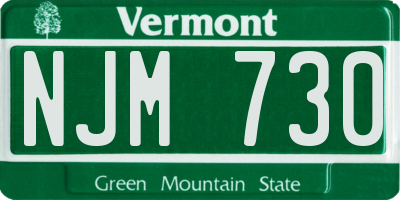 VT license plate NJM730