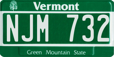 VT license plate NJM732