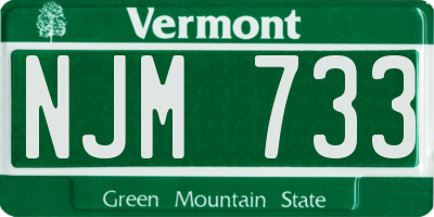 VT license plate NJM733