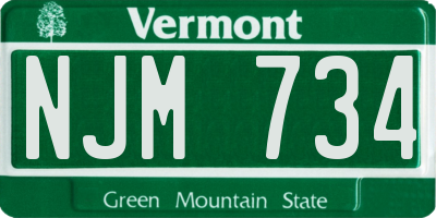 VT license plate NJM734