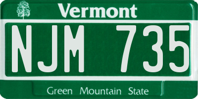 VT license plate NJM735